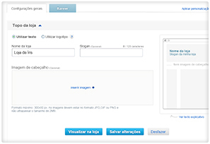 Painel configurações